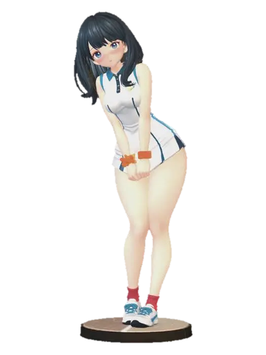 Blushing Tennis Player 3D model, vytvořený pomocí AI