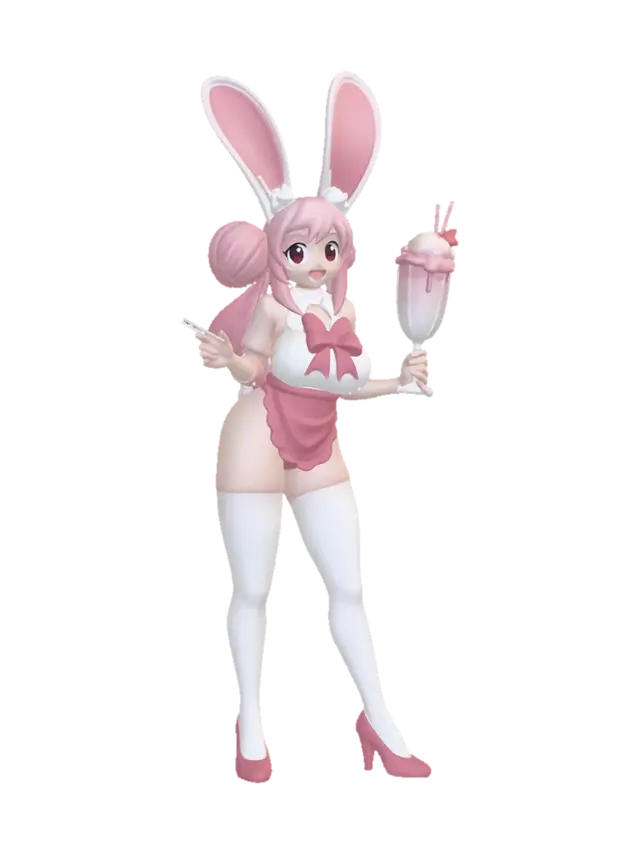 Bunny Girl Ice Cream Collector's Edition - Editions 3D model, vytvořený pomocí AI
