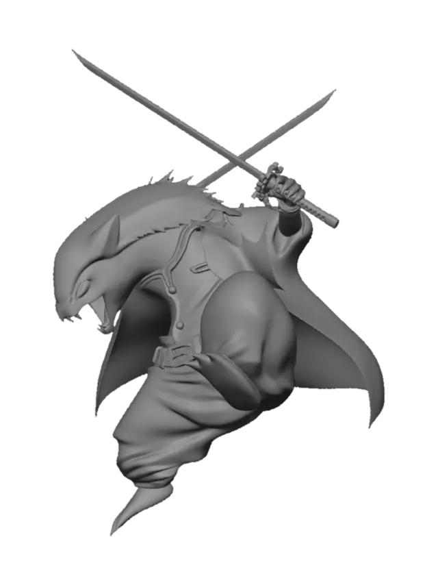 3D model for Blazing Dragon Samurai