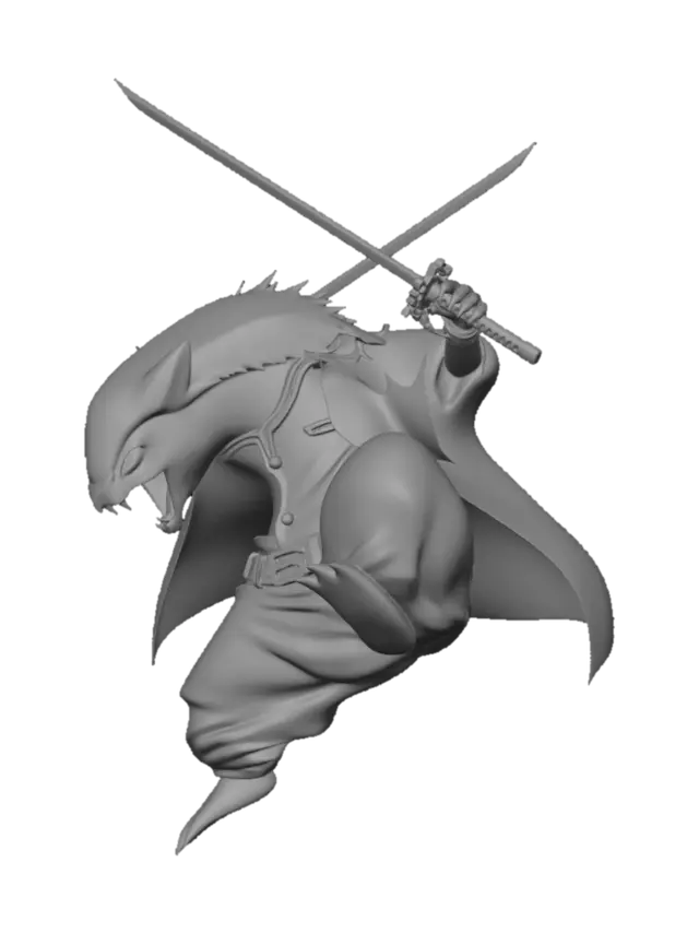 3D model for Blazing Dragon Samurai