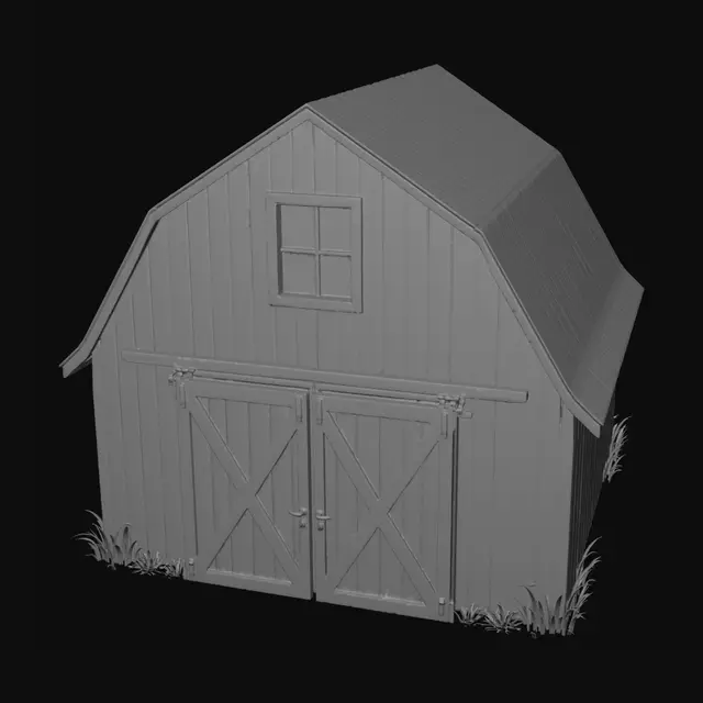 3D model for Red Barn in the Field