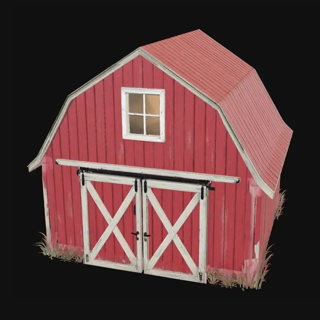 3D model for Red Barn in the Field