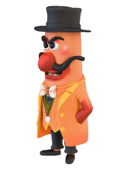 3D model for Un hot dog méchant inspiré d'un gangster