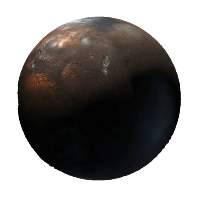 purple gas planet, perfectly spherical 3D model, vytvořený pomocí AI