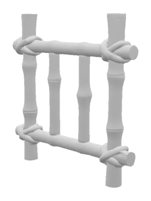 3D model for Bamboo Fence Structure
