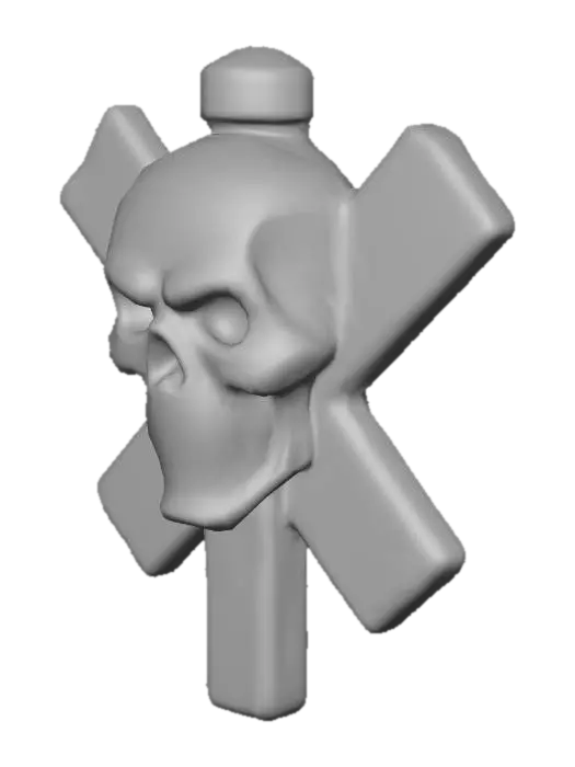 3D model for Wooden Skull Emblem
