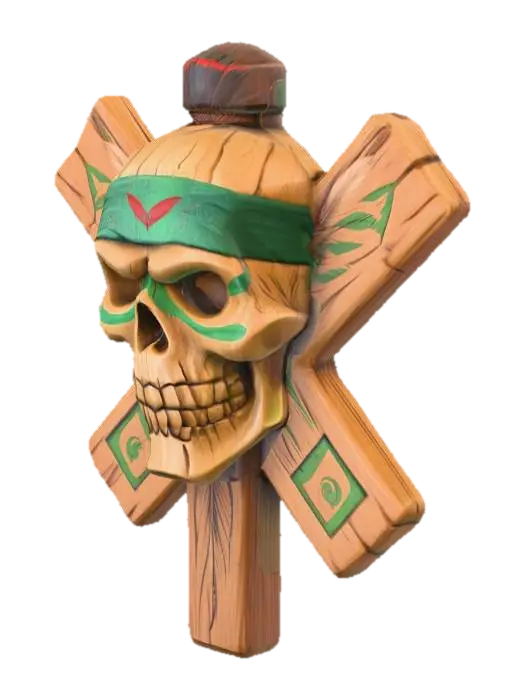 3D model for Wooden Skull Emblem