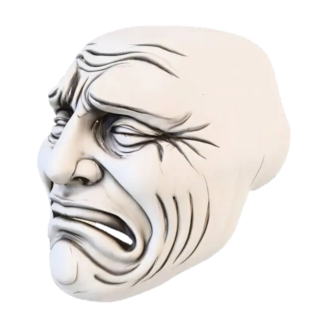 Agony Mask - Theatrical 3D model, vytvořený pomocí AI