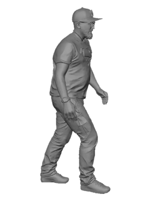 3D model for Man in Superman t-shirt at the expo hall