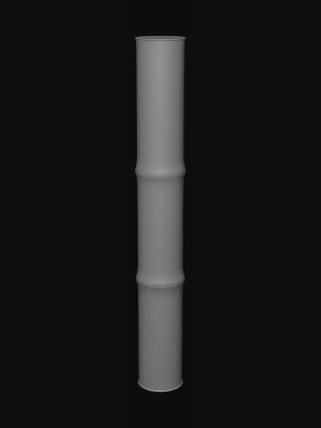 3D model for A long,single, round, complete bambooo chute. same width from top to bottom, straight. Realistic.