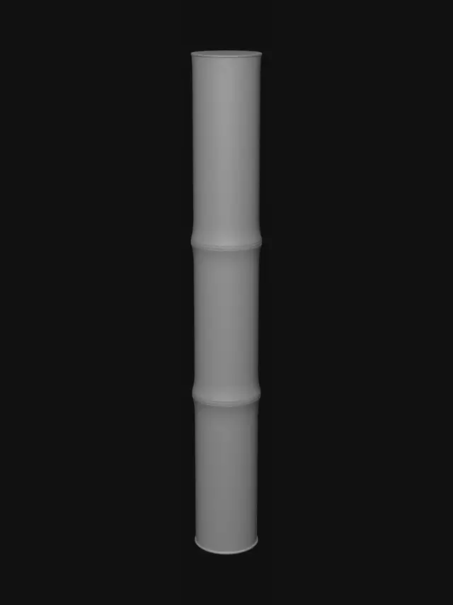 3D model for A long,single, round, complete bambooo chute. same width from top to bottom, straight. Realistic.