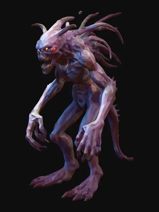 3D model for make a scary mutant monster entity mid low poly