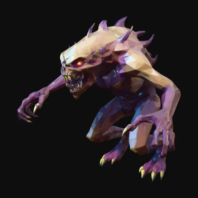 3D model for make a scary mutant monster entity mid low poly