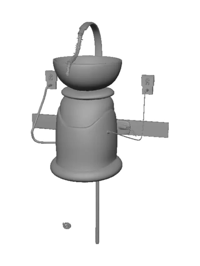 3D model for Electric wash basin on pedestal