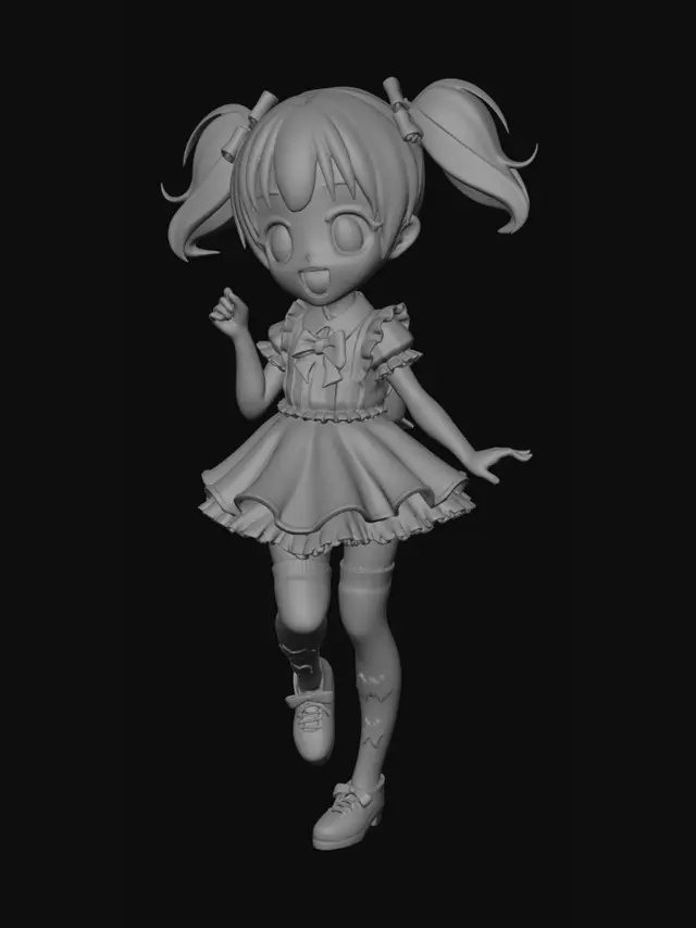 3D model for sevimli kız anime karakter