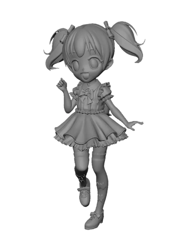 3D model for sevimli kız anime karakter