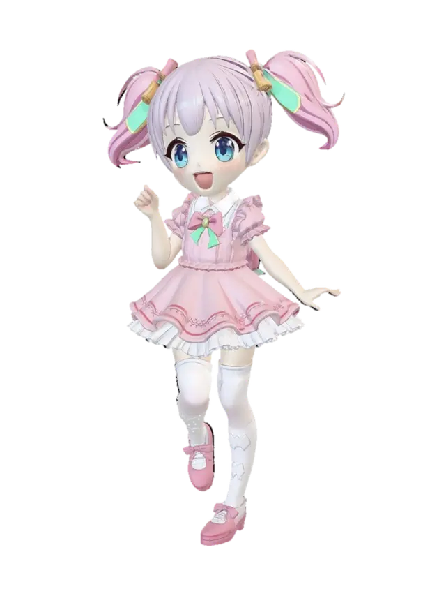 3D model for sevimli kız anime karakter