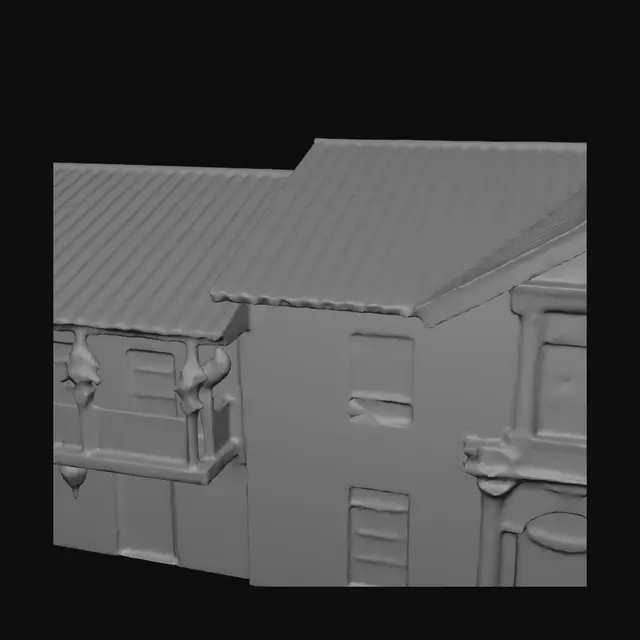 3D model for Colonial White House with Flowered Balcony