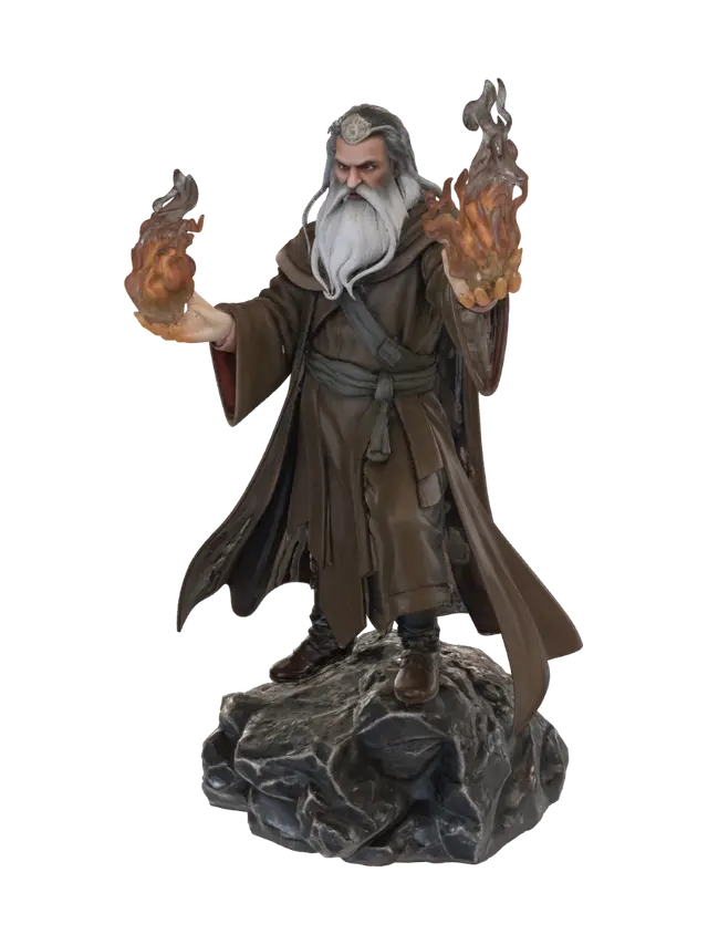 generami di un mago in stile D&D in piedi su una roccia che sta scagliando una palla… 3D model, vytvořený pomocí AI