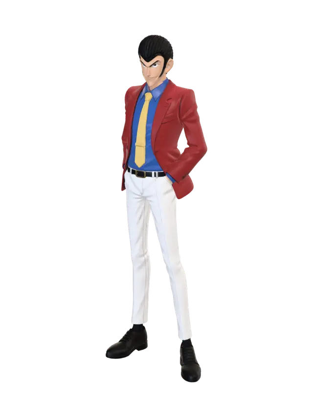 Lupin III Figurine - Redjacket-3D-modell, genererad av AI