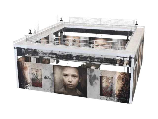 Industrial Art Space - Gallery 3D model, vytvořený pomocí AI