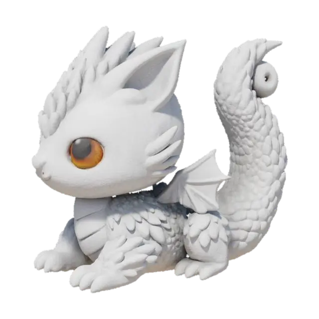 Squirrel Dragon 3D model, vytvořený pomocí AI