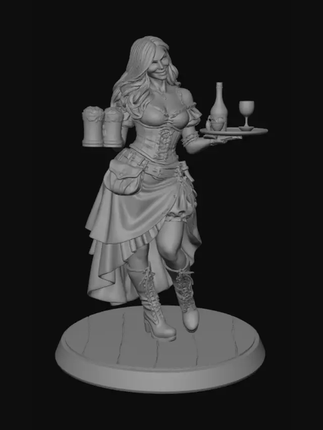 3D model for Tavern Maiden with Tray
