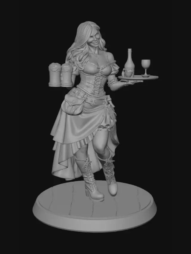 3D model for Tavern Maiden with Tray