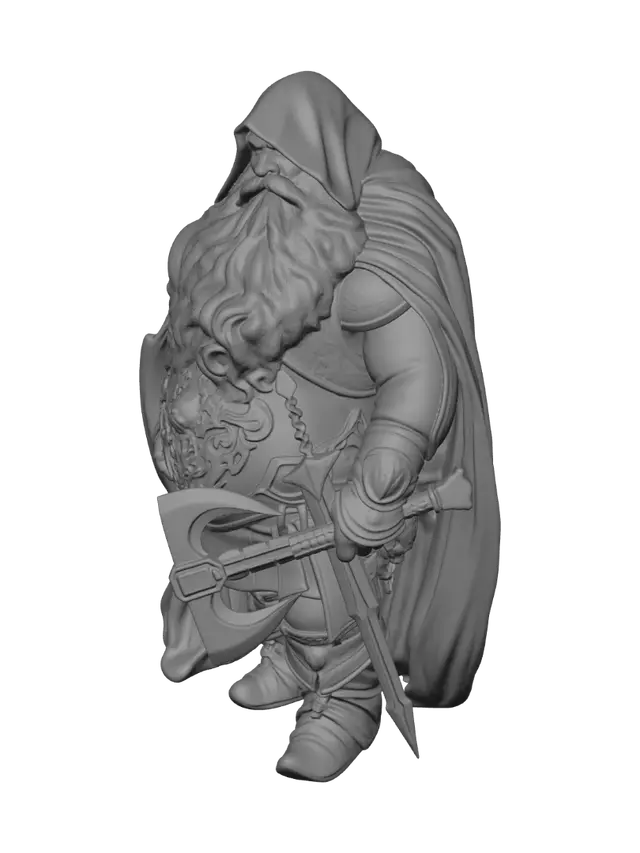 3D model for Snowbound Dwarf Warlord