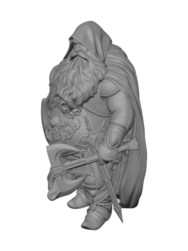3D model for Snowbound Dwarf Warlord