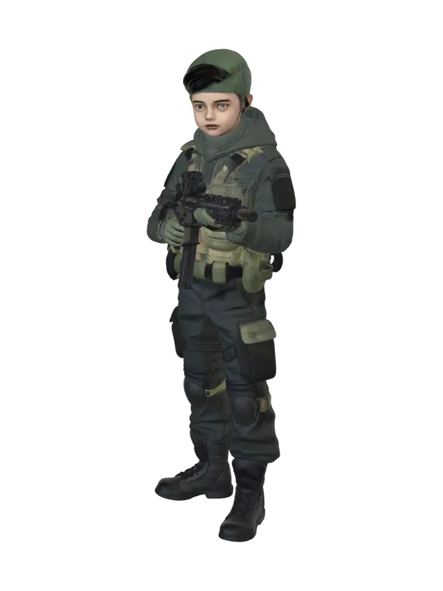 3D model for one boy have mx7 gun with spasilforces
