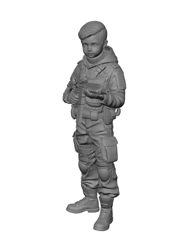 3D model for one boy have mx7 gun with spasilforces
