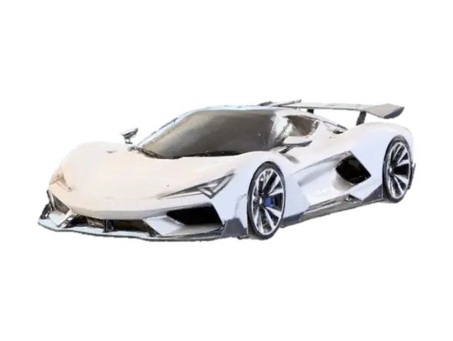 Nebula Hypercar 3D model, vytvořený pomocí AI