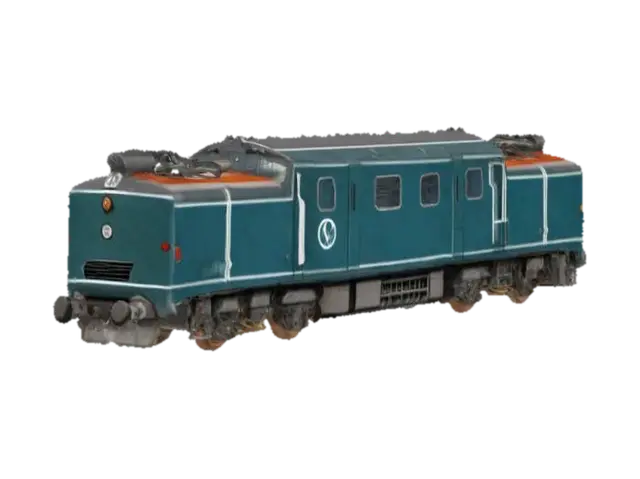 Retro Diesel Train - Railroad 3D model, vytvořený pomocí AI