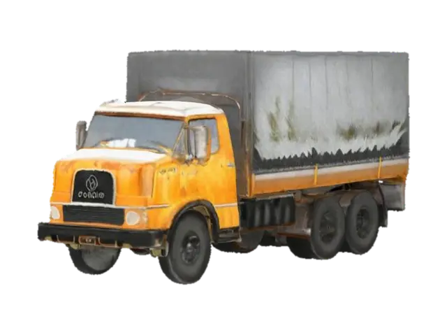 Orange Vintage Truck - Trucks 3D model, vytvořený pomocí AI
