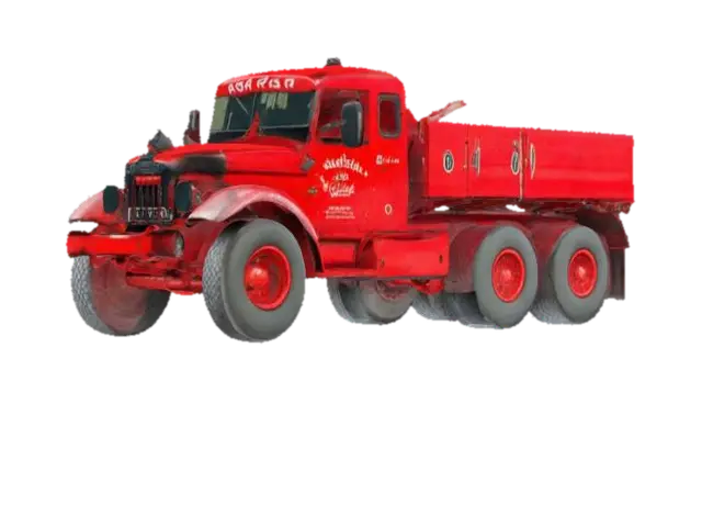Red Vintage Truck at Fun Fair - Trucks 3D model, vytvořený pomocí AI