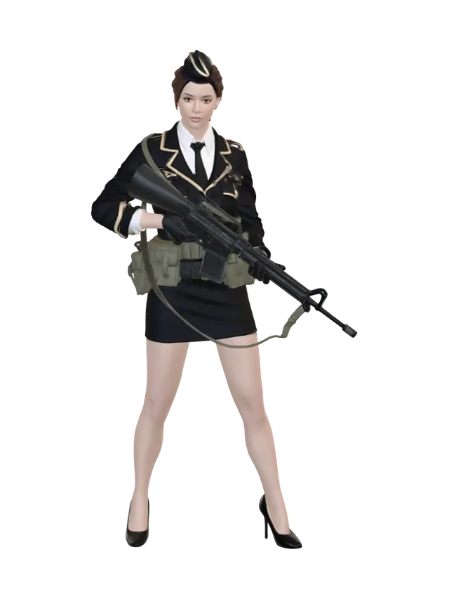 Armed and Ready 3D model, vytvořený pomocí AI
