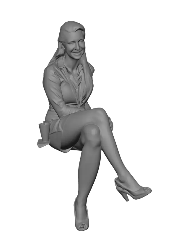 3D model for Auto parts store saleswoman