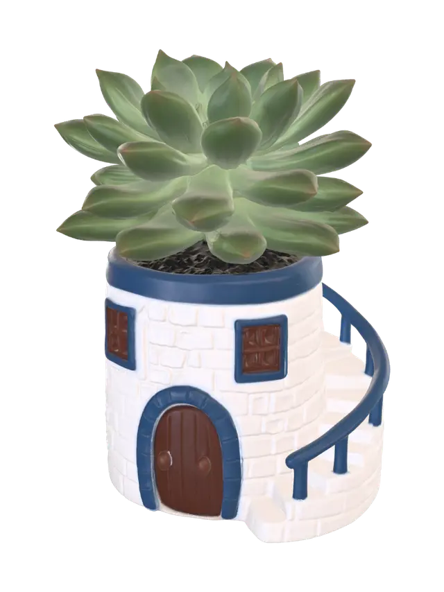 Pixie Pot Home - Cactus 3D model, vytvořený pomocí AI