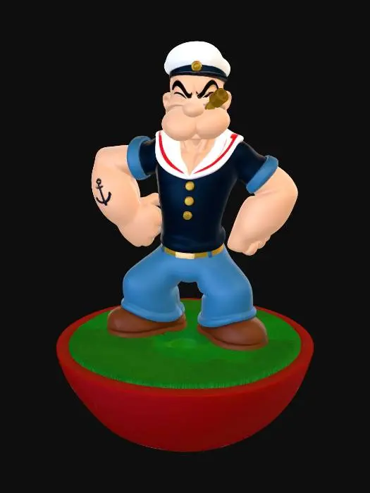 3D model for popeye sulla base subbuteo