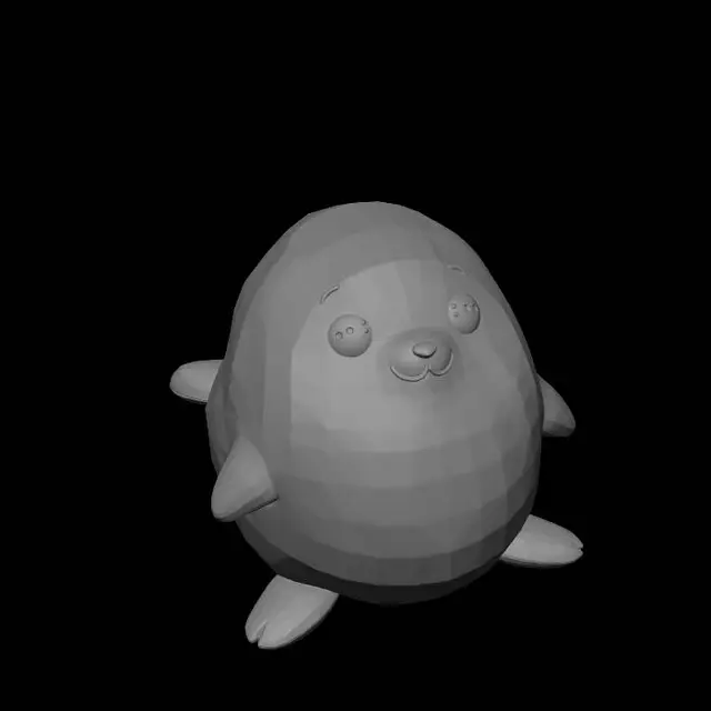 3D model for I want to design an adorable cartoon-style seal with lobster claws, like the recently popular claw lobster. I envision a cute white seal with two smaller lobster claws. The seal's fur should be short and soft. The design must accurately depict the seal's overall image and be suitable for 3D printing or custom plush toys. Finally, I want to generate a editable version in Blender.
elongated rear body
slightly longer lower back body
extended hind body
round and chubby body
two front lobster claws
cute rounded lobster claws
toy-like lobster claws
smooth stylized shape
adorable cartoon mascot
fine dense short fur
soft velvety fur
short plush-like surface
subtle fuzzy texture
soft furry body surface
fine fluffy detail
micro-fur texture
