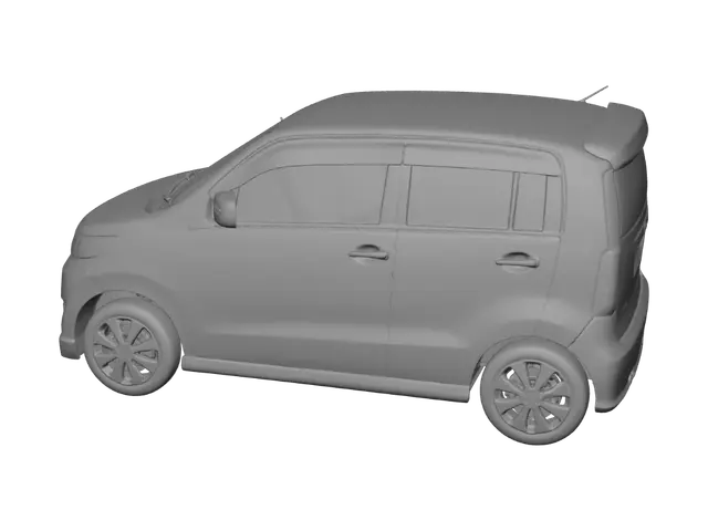 3D model for White Suzuki minivan in a parking lot