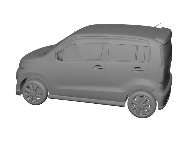 3D model for White Suzuki minivan in a parking lot