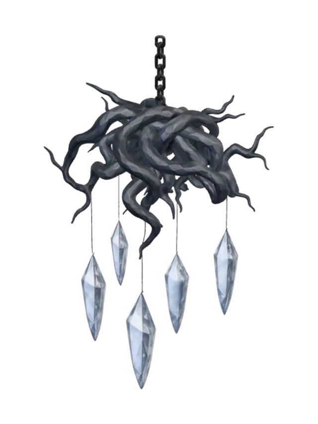 Root Crystal Chandelier - Frosty 3D model, vytvořený pomocí AI