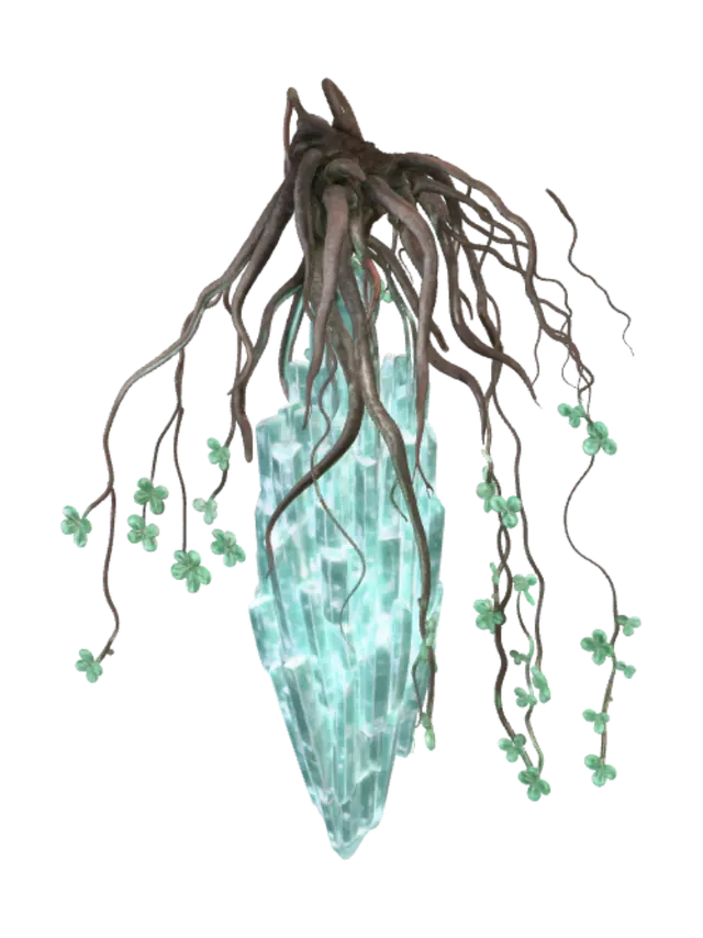 crystal_roots_leaves_3d - Clusters 3D model, vytvořený pomocí AI