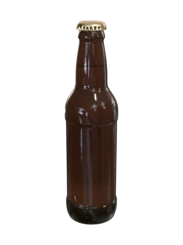 Amber Beer Bottle 3D model, vytvořený pomocí AI