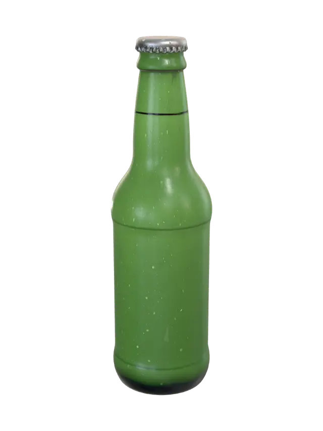 Emerald Bottle - Beer 3D model, vytvořený pomocí AI