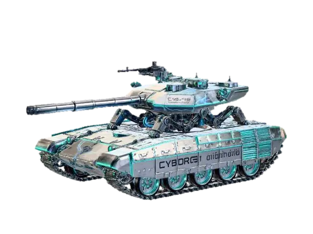 Modello 3D Cyborg 75 Combat Unit, generato dall’IA