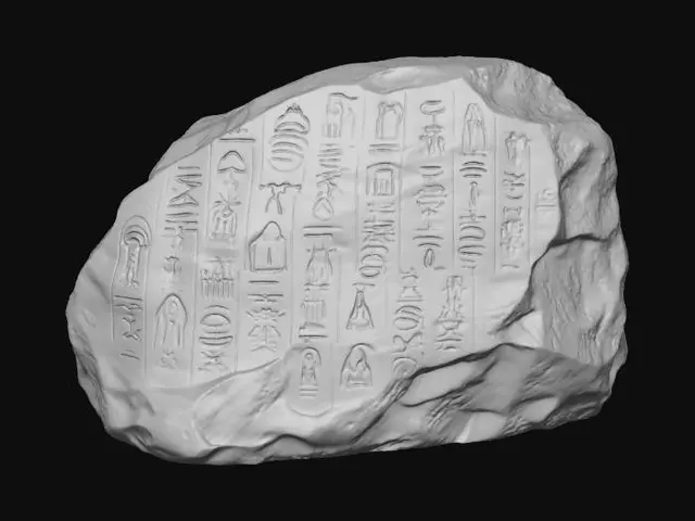 3D model for Ancient Egyptian Hieroglyphic Stone Tablet