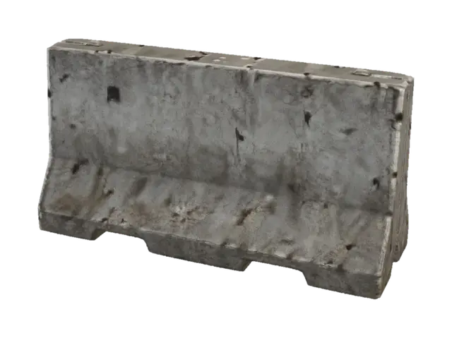 Concrete Barrier 3D model, vytvořený pomocí AI